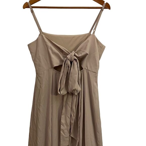 Show Me Your Mumu Lauren Tie Blush Beige Flowy Bridesmaid Event Gown Dress Med - Picture 8 of 10